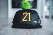 #21 TRUCKER SNAP BACK CAP