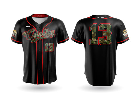 CRIOLLOS BASEBALL BLACK ARMY ALTERNATIVE JERSEY